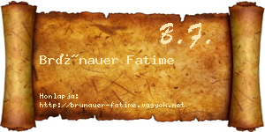 Brünauer Fatime névjegykártya